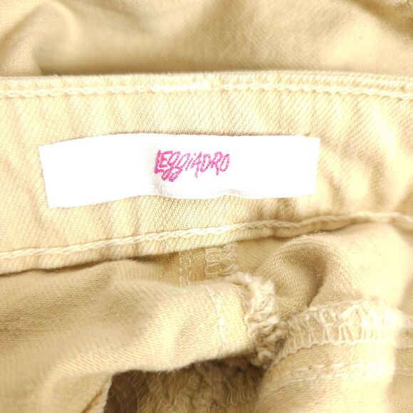 Leggiadro Womens 4 27x32 Beige Cream Stretch Tapered Jeans Made in USA - Picture 3 of 9